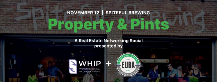 Banner for Advertising the WHIP Event: Property and Pints.