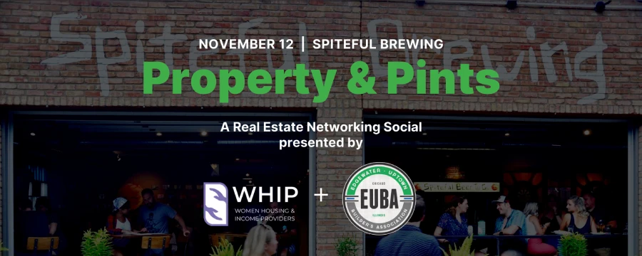 Banner for Advertising the WHIP Event: Property and Pints.